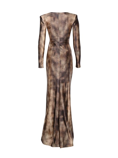 Abito lungo Red Carpet in lycra con stampa pitone Elisabetta Franchi | ABR3557E2EL1